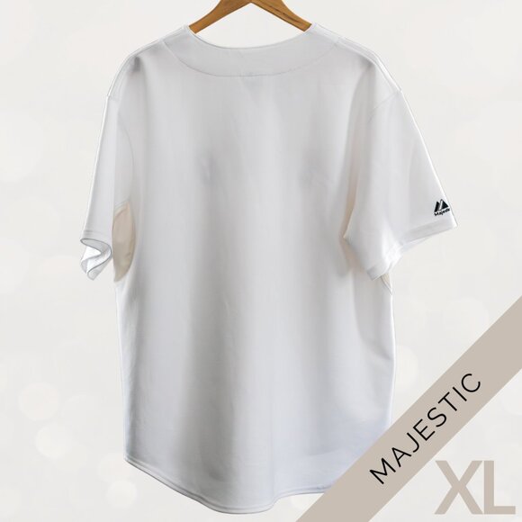 Majestic XL Boston Red Sox Button-Front Jersey | White Unisex - Picture 2 of 7